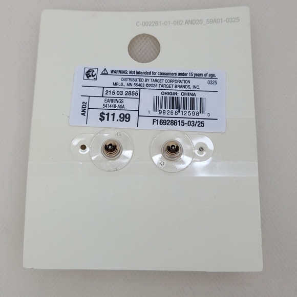 A New Day Sparkling Gold Brown/Topaz Teardrop Earrings - Picture 2 of 2